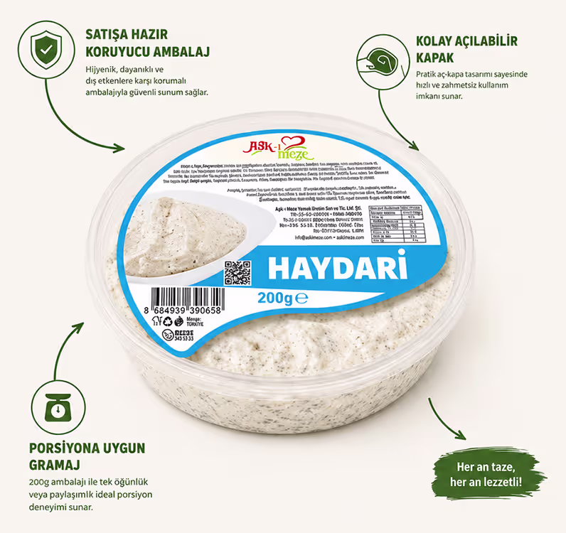 kapaklı ambalajda hazır meze